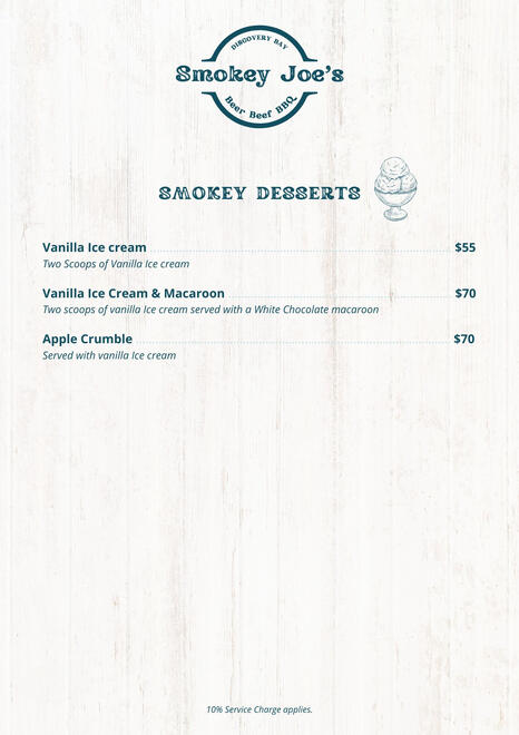 Menu Desserts